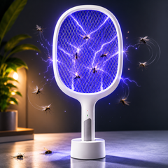 USB Şarjlı Uv Işıklı Elektrikli Sivrisinek Öldürücü Raket Sinek Öldürücü Sineksavar