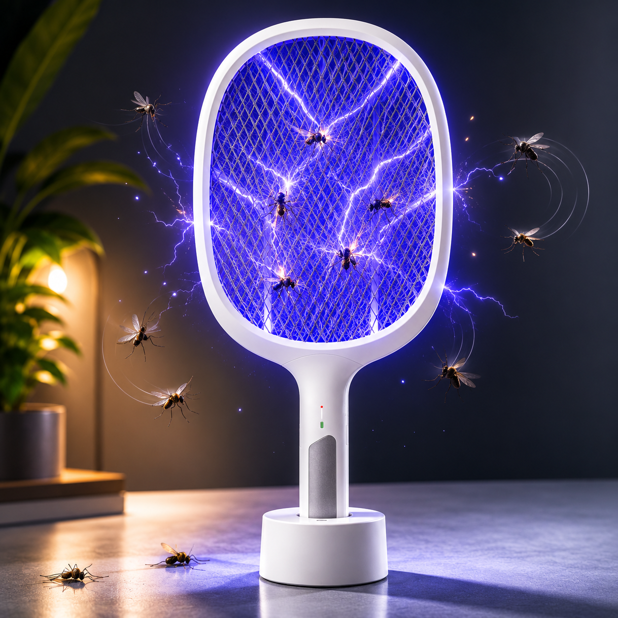 USB Şarjlı Uv Işıklı Elektrikli Sivrisinek Öldürücü Raket Sinek Öldürücü Sineksavar